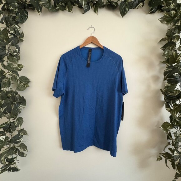Lululemon Athletic Metal Vent Tech Short Sleeve Pipe Dream Blue NWT Men’s Sz L - Picture 1 of 7